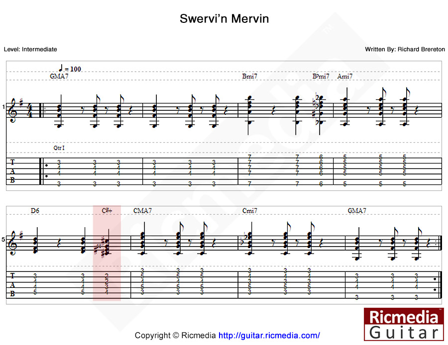 Chord progression using an augmented chord example #1