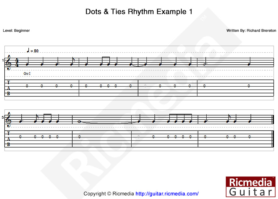 Dots & ties rhythm example #1