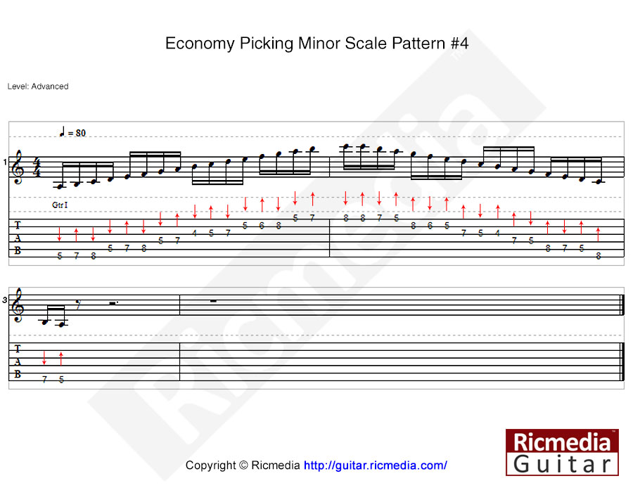 Economy picking major scale pattern #4